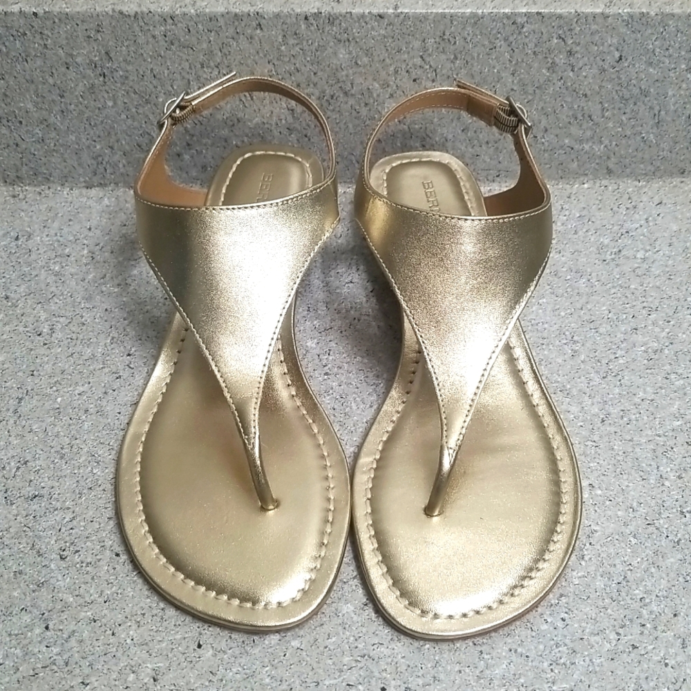 Bernardo Gala Leather Gold Slingback Sandal